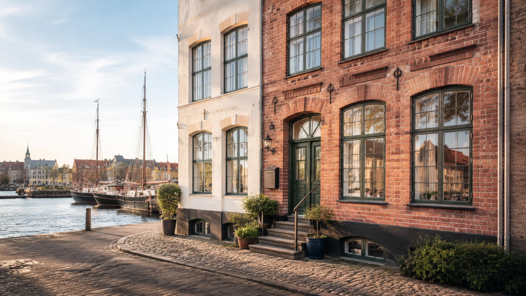 Backsteinhaus am Hafen