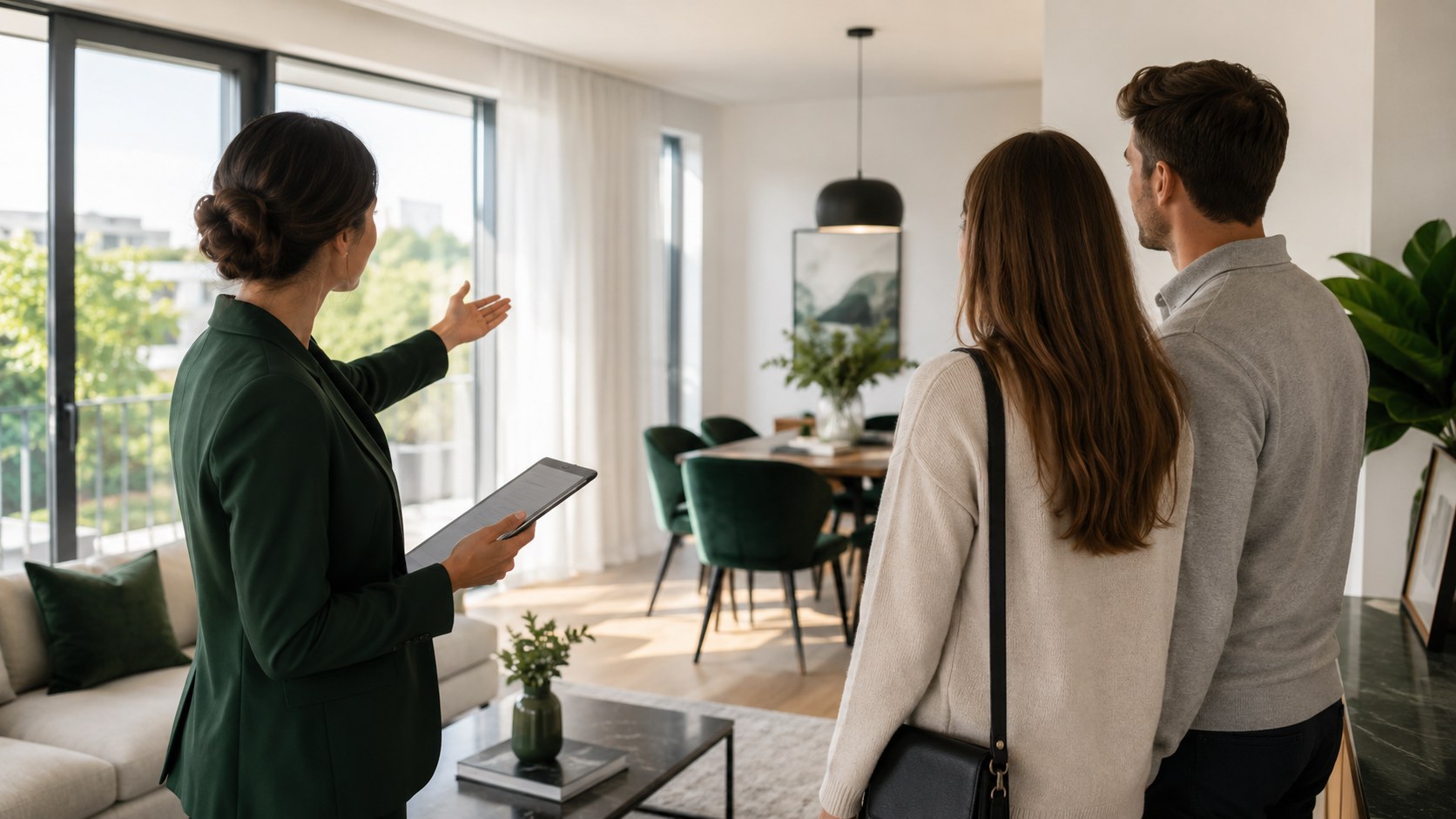 Vermietung Flensburg: Immobilienmaklerin zeigt Wohnung bei der Besichtigung